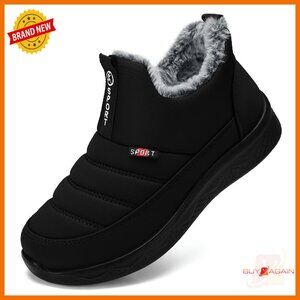 Women's Waterproof Snow Boots Fur Lined Slip On Winter Shoes